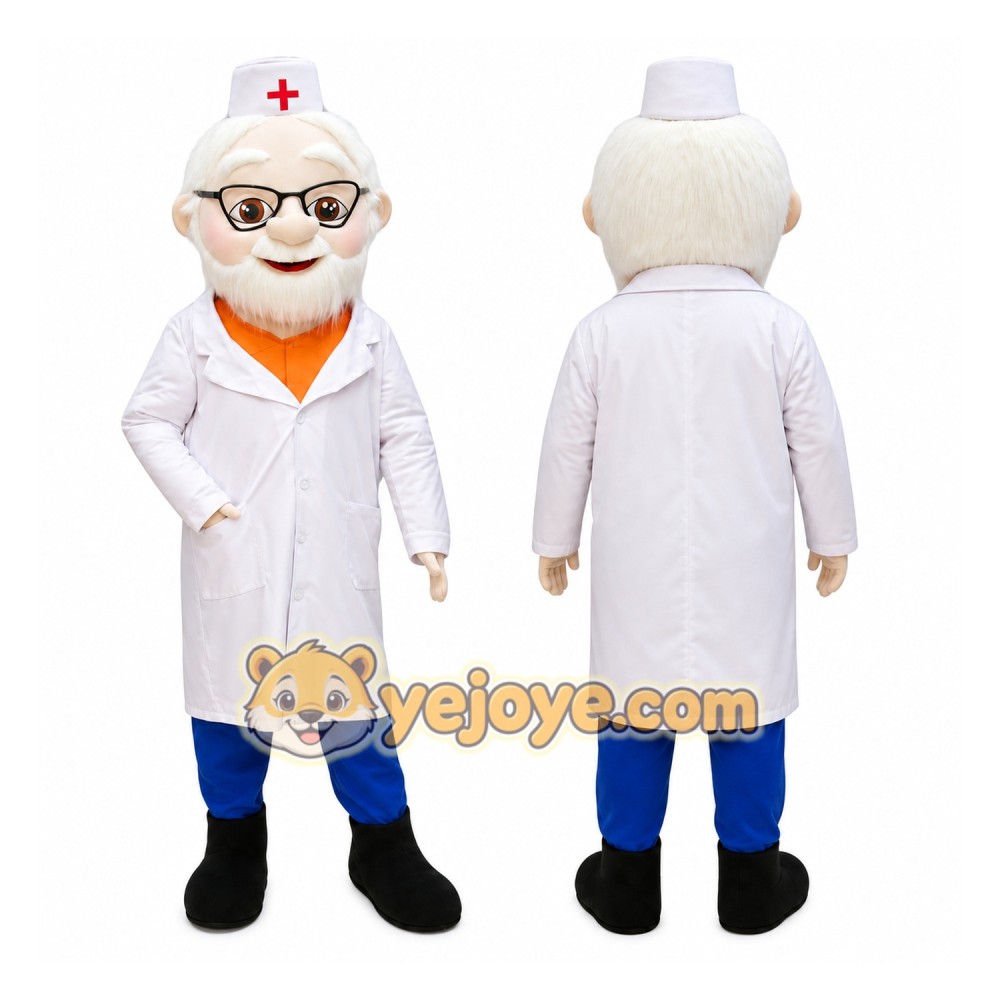 Doctor Mascot Costume for Adults Custom Logo Party Character Suit
