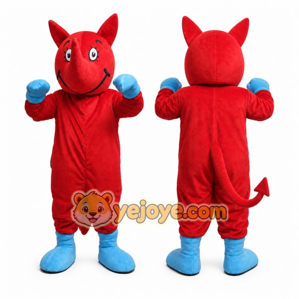 Red Devil Mascot Costume for Adults Custom Logo Party Character Suit