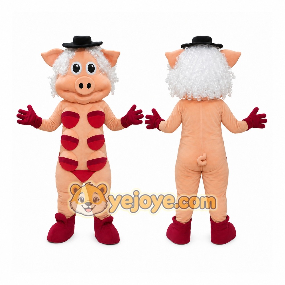 Pig Mascot Costume for Adults Custom Logo Party Character Suit