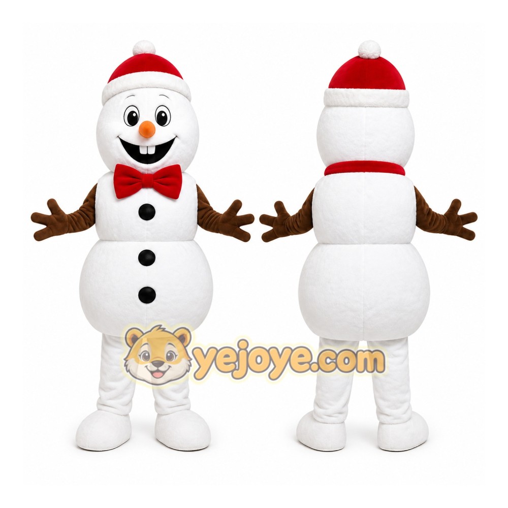 Snowman Mascot Costume for Adults Custom Logo Party Character Suit