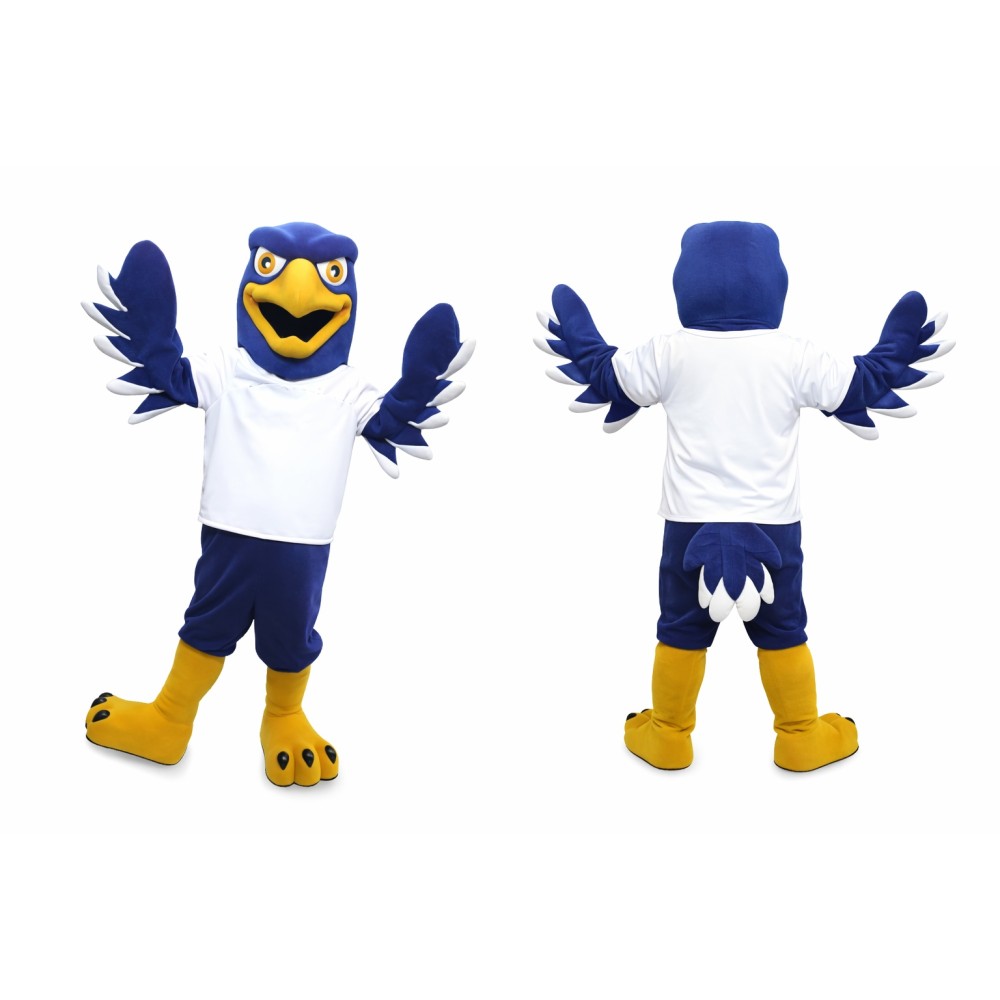 Blue Hawk Mascot Costume For Adult
