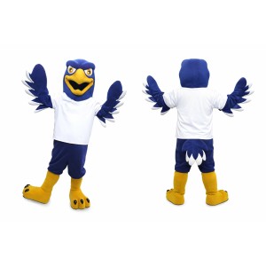 Blue Hawk Mascot Costume For Adult