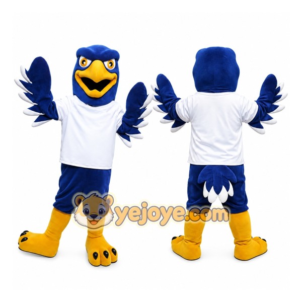 Blue Hawk Mascot Costume For Adult