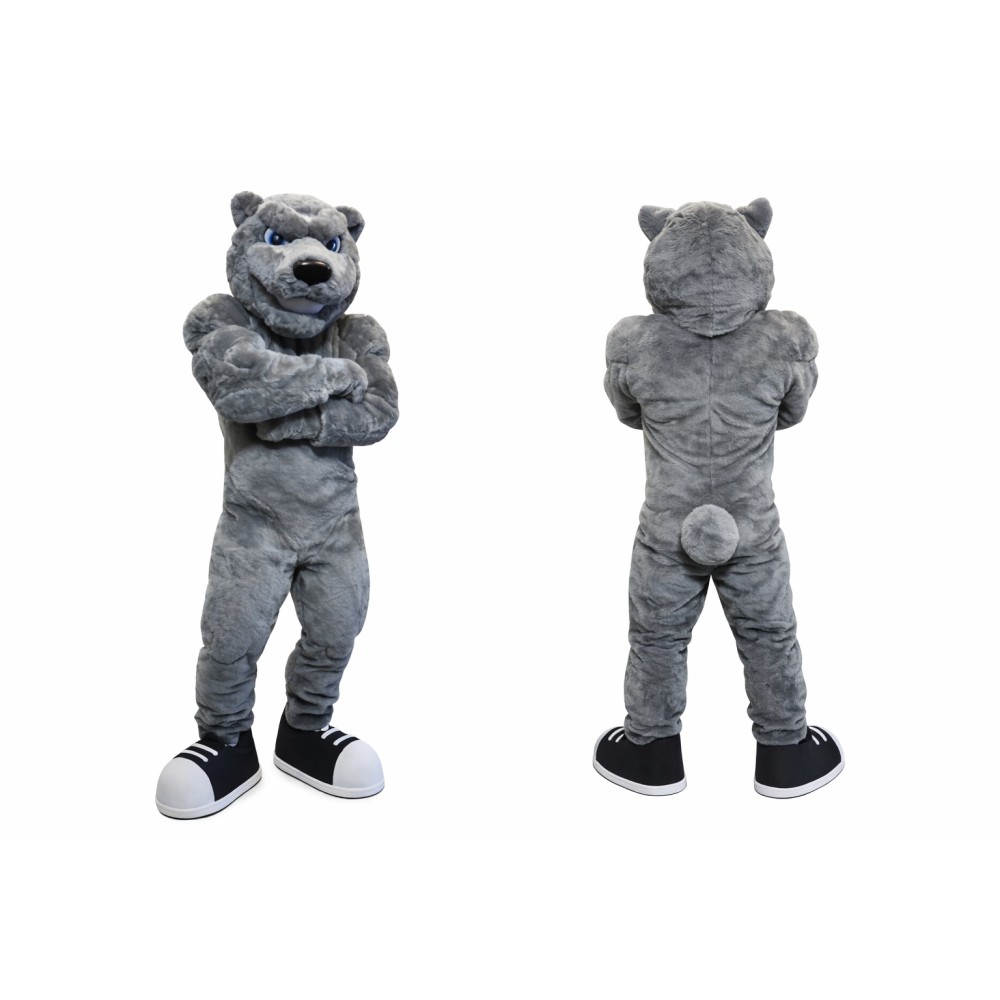 Grey Bear Mascot Costume