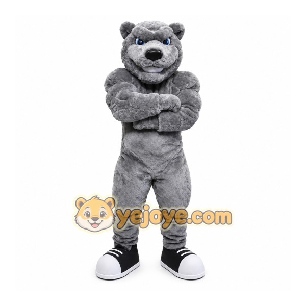 Grey Bear Mascot Costume