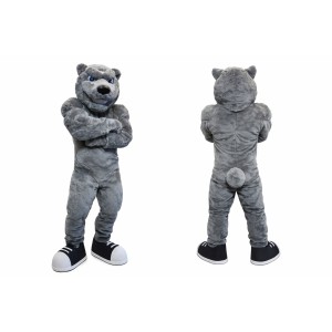 Grey Bear Mascot Costume