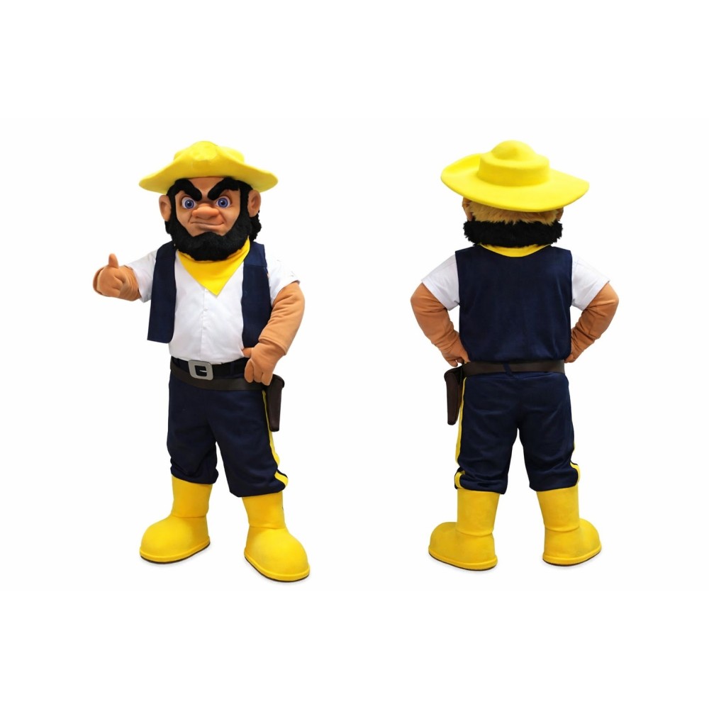 Yellow Hat Cowboy Mascot Costume