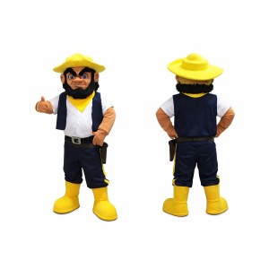 Yellow Hat Cowboy Mascot Costume