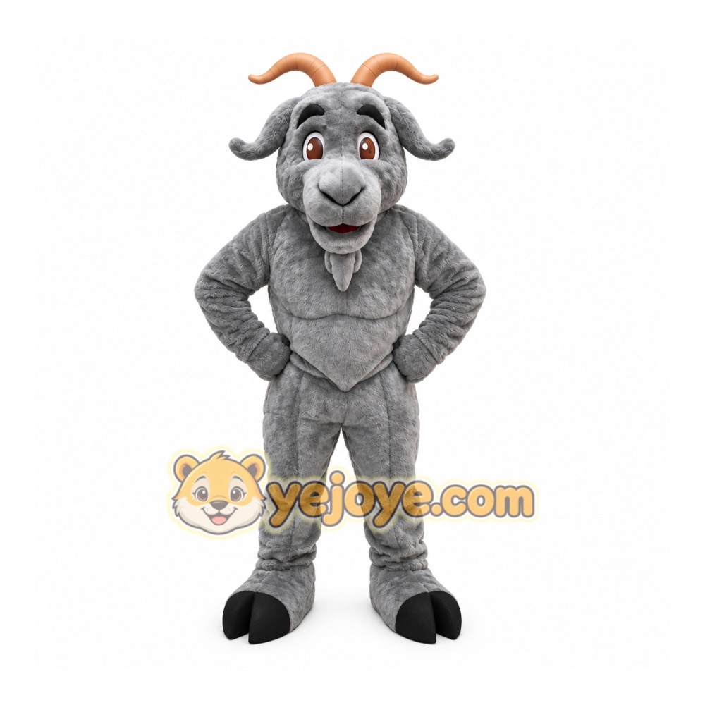 Gray Goat Mascot Costume Gray Goat Mascot Costume
