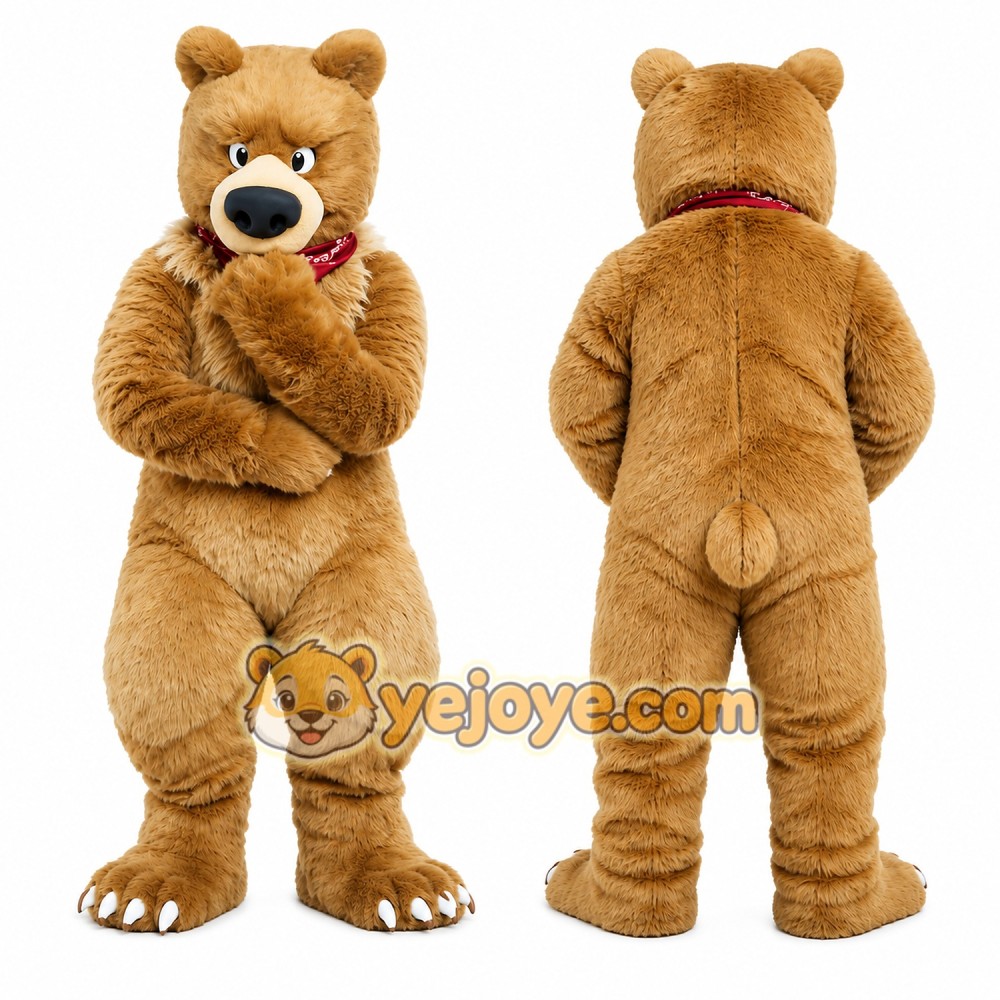 Realistic Brown Bear Mascot Costume Realistic Brown Bear Mascot Costume