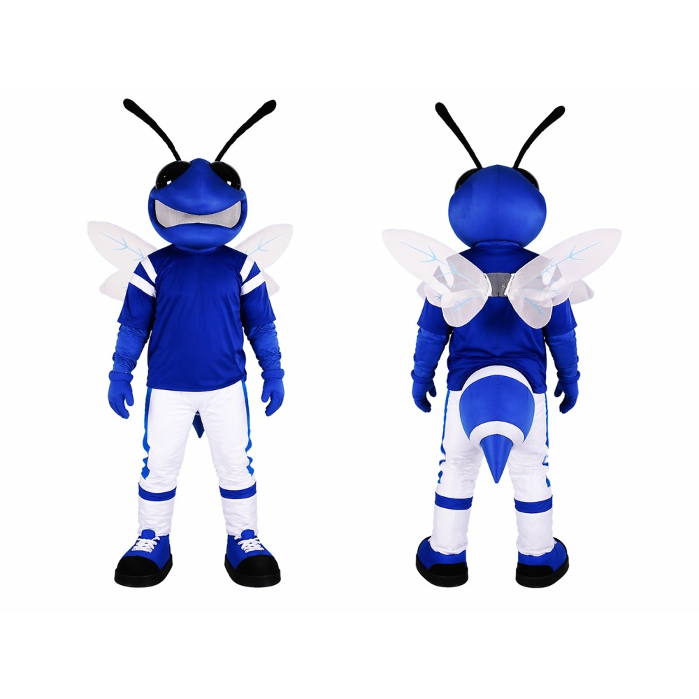 Blue Hornet Mascot Costume For Adult