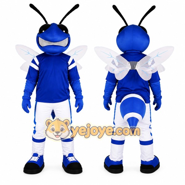 Blue Hornet Mascot Costume For Adult