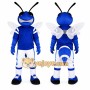 Blue Hornet Mascot Costume For Adult