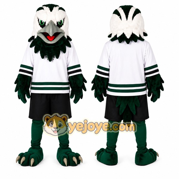 Sport White Green Eagle Mascot Costume