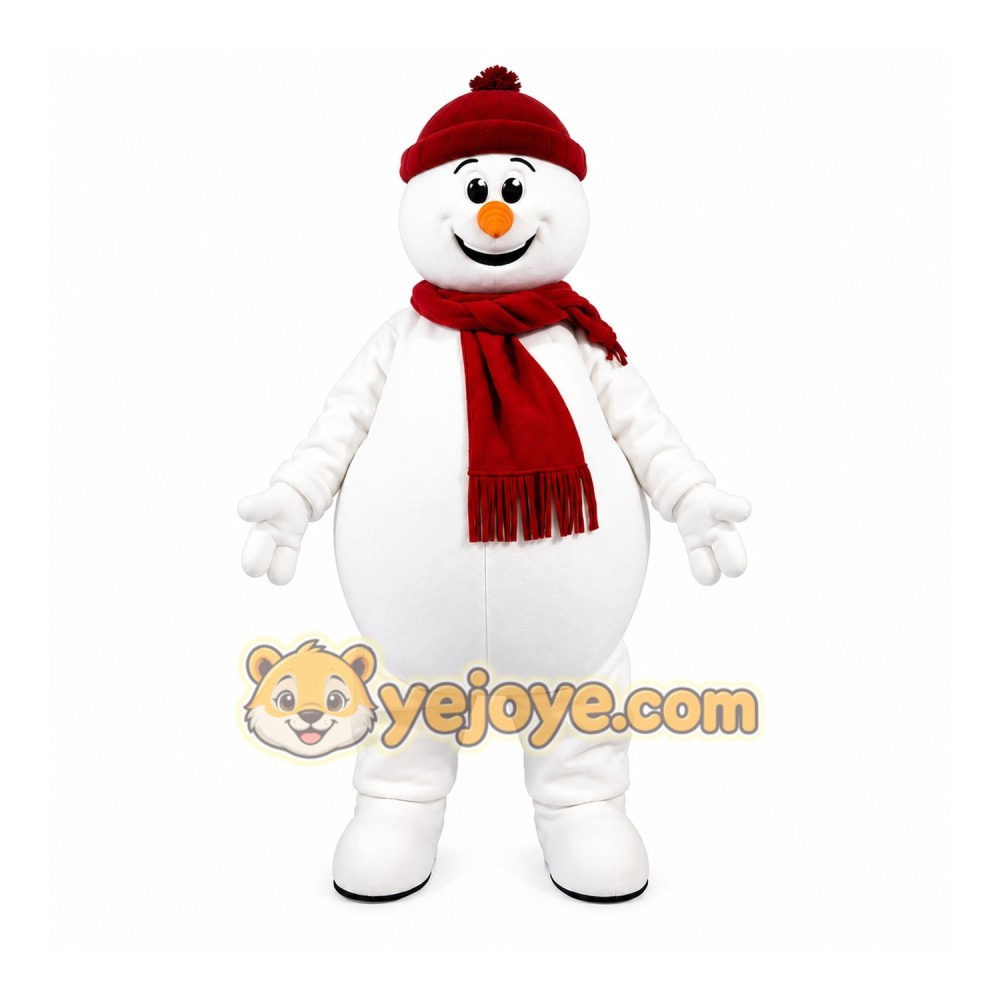 White Snowman Mascot Costume White Snowman Mascot Costume