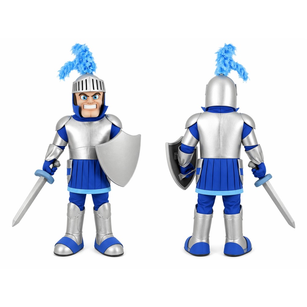 Silver Blue Knight Mascot Costume
