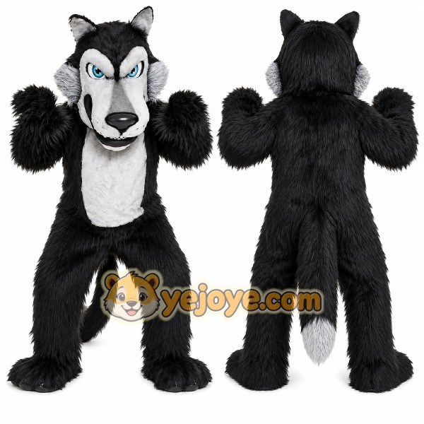 Black Wolf Mascot Costume For Adult