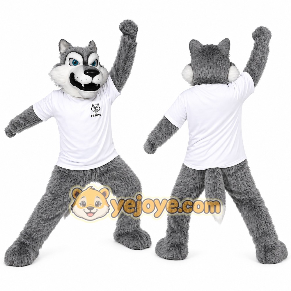 Gray Wolf Mascot Costume For Adult Gray Wolf Mascot Costume For Adult