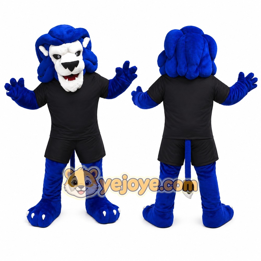 Blue Lion Mascot Costume Blue Lion Mascot Costume