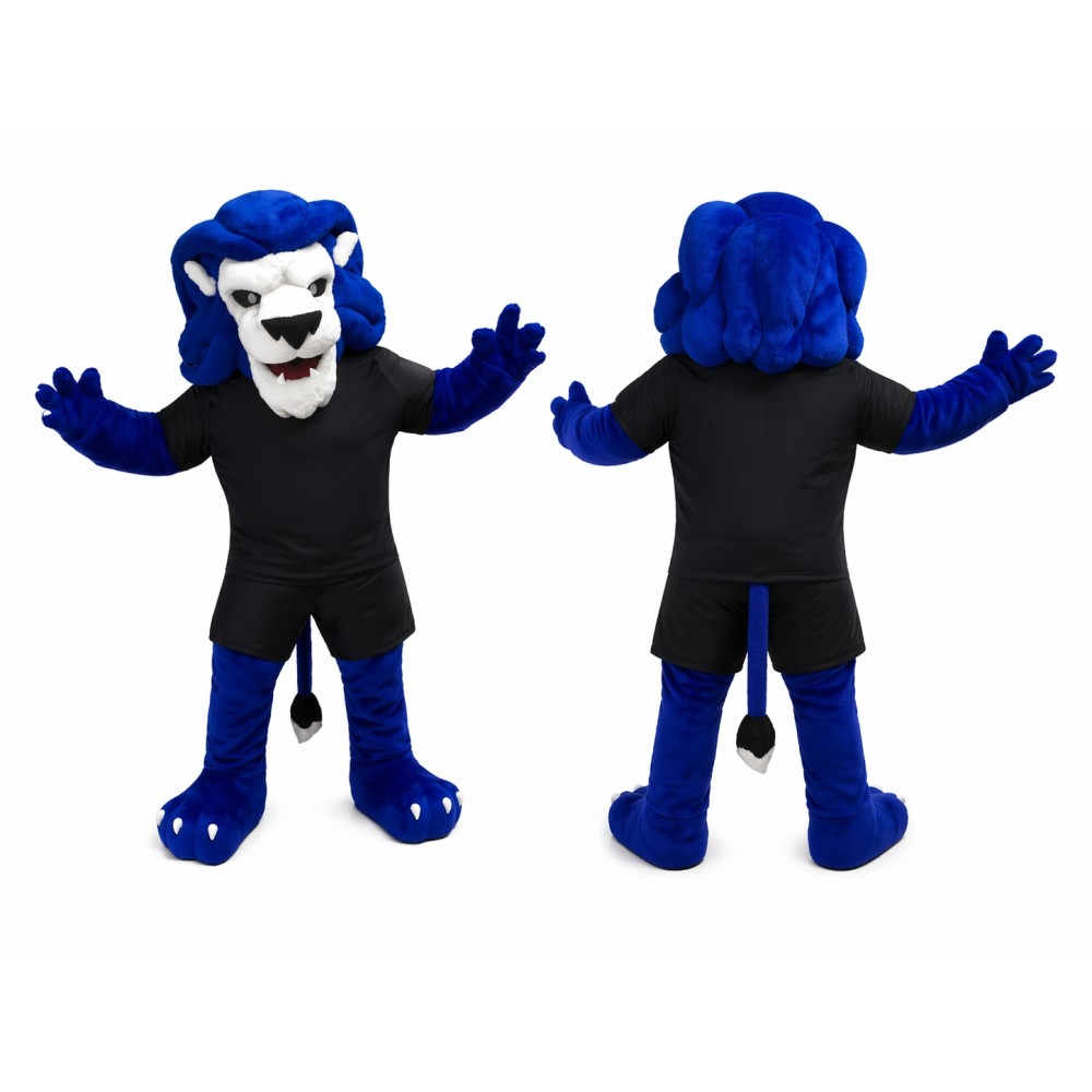 Blue Lion Mascot Costume