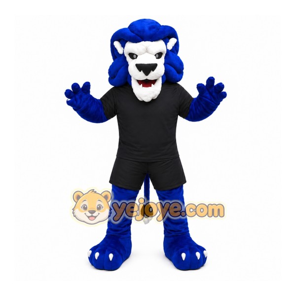 Blue Lion Mascot Costume
