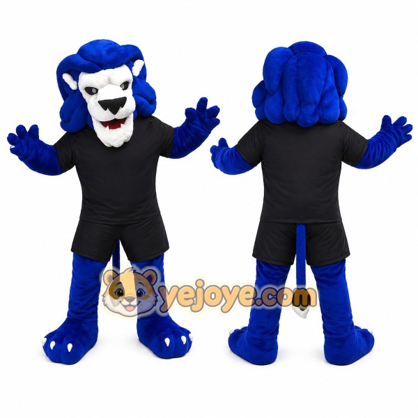 Blue Lion Mascot Costume