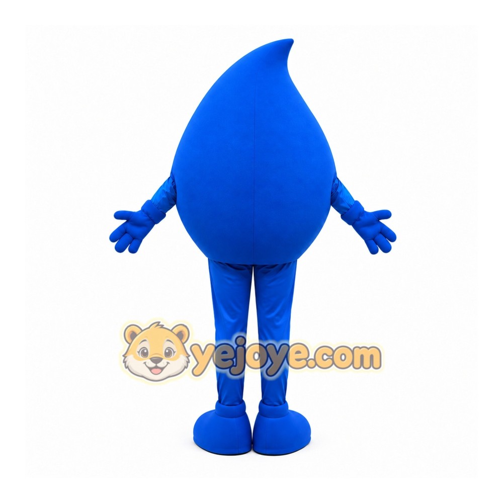 Happy Blue Water Drop Mascot Costume Happy Blue Water Drop Mascot Costume