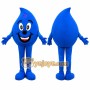 Happy Blue Water Drop Mascot Costume