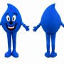 Happy Blue Water Drop Mascot Costume