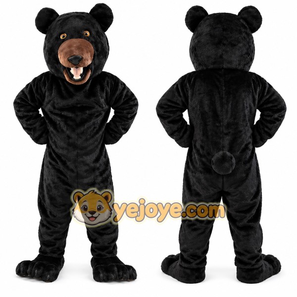 Friendly Black Bear Mascot Costume