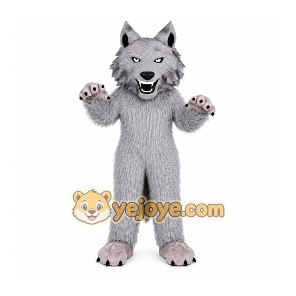 Realistic Fierce Wolf Mascot Costume Realistic Fierce Wolf Mascot Costume