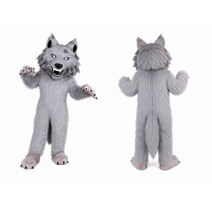 Realistic Fierce Wolf Mascot Costume