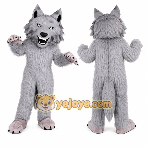 Realistic Fierce Wolf Mascot Costume