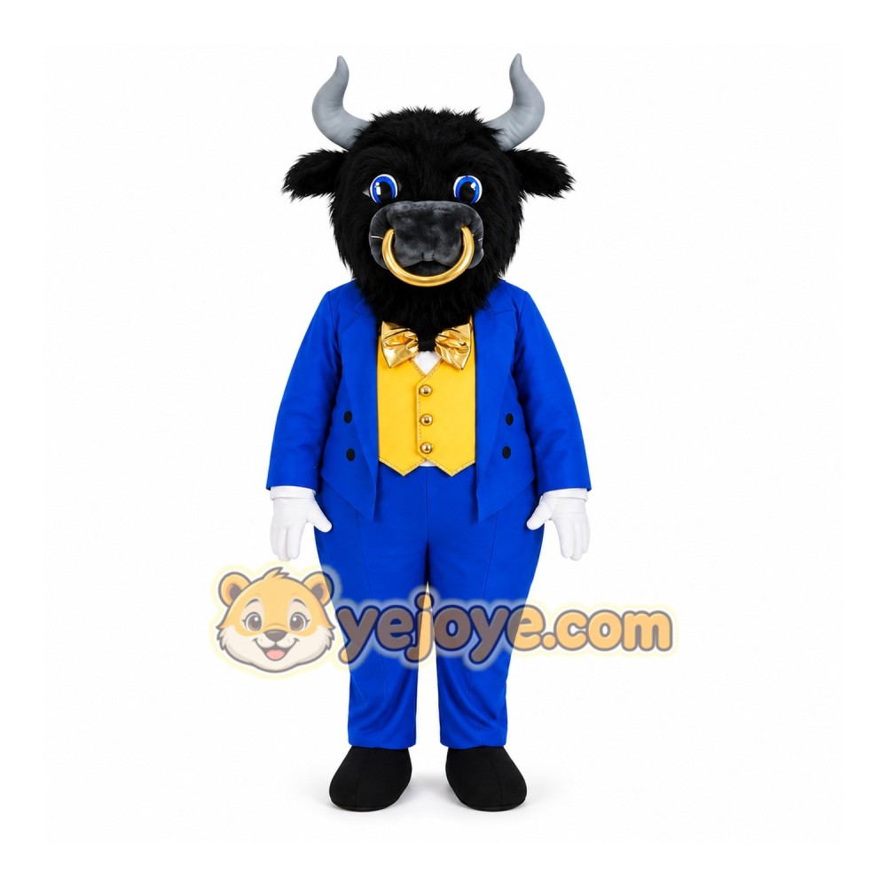 Black Buffalo Bison Bull Mascot Costume Black Buffalo Bison Bull Mascot Costume