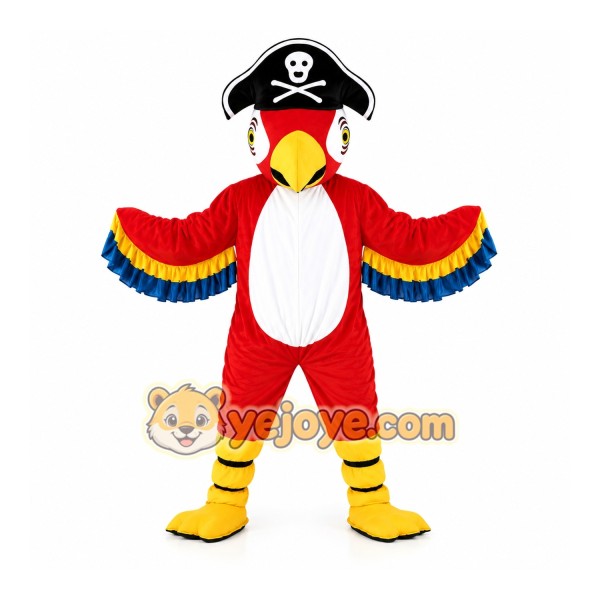 Pirate Red Parrot Mascot Costume