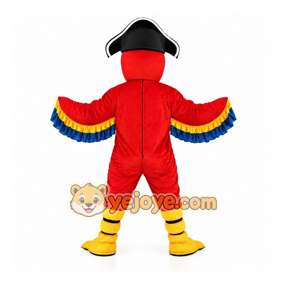 Pirate Red Parrot Mascot Costume Pirate Red Parrot Mascot Costume