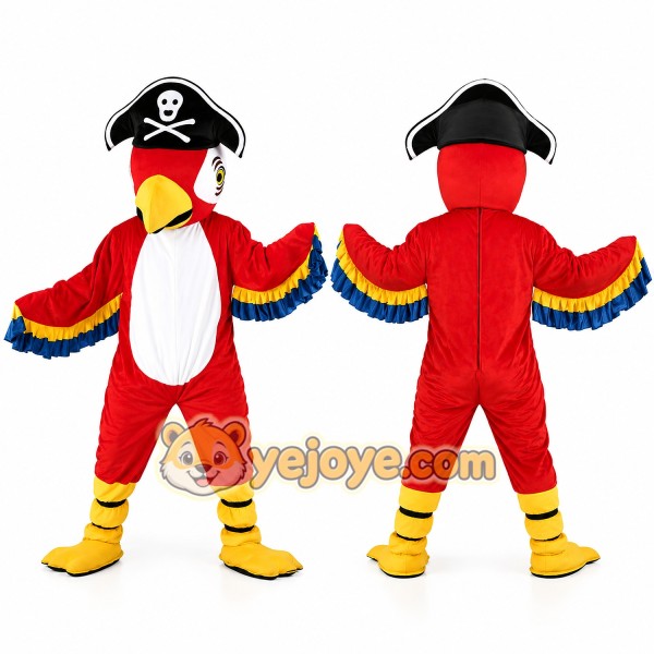 Pirate Red Parrot Mascot Costume