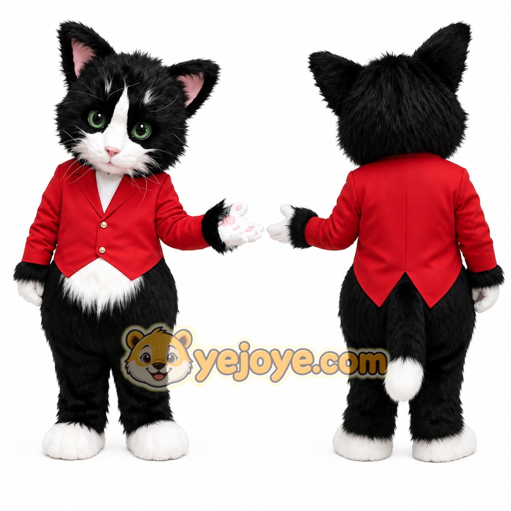 Black White Cat Mascot Costume Black White Cat Mascot Costume