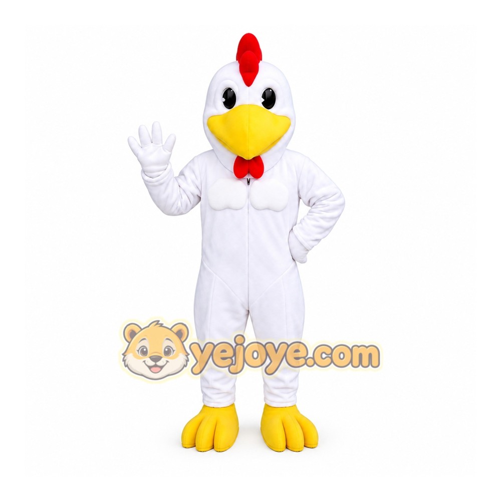 White Rooster Mascot Costume