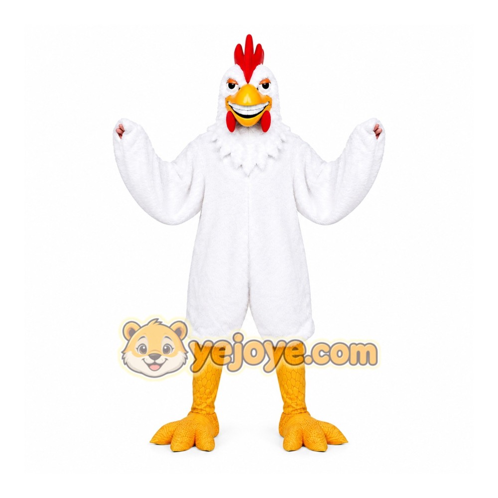 White Lightweight Rooster Mascot Costume White Lightweight Rooster Mascot Costume