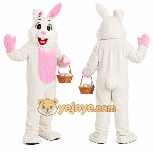 Happy White Rabbit Mascot Costume
