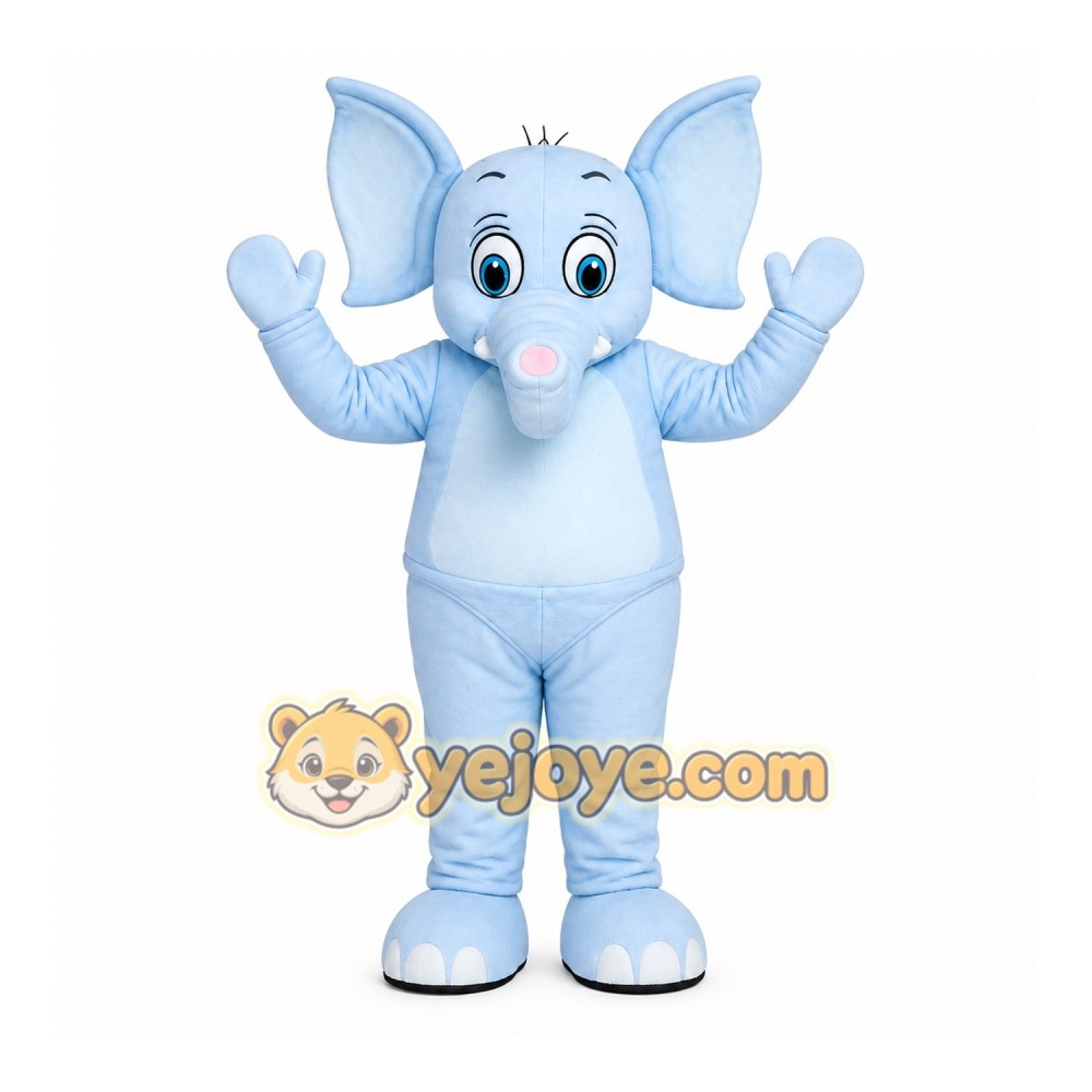 Cute Blue Elephant Mascot Costume