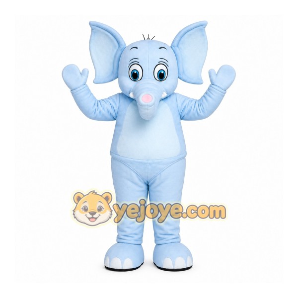 Cute Blue Elephant Mascot Costume