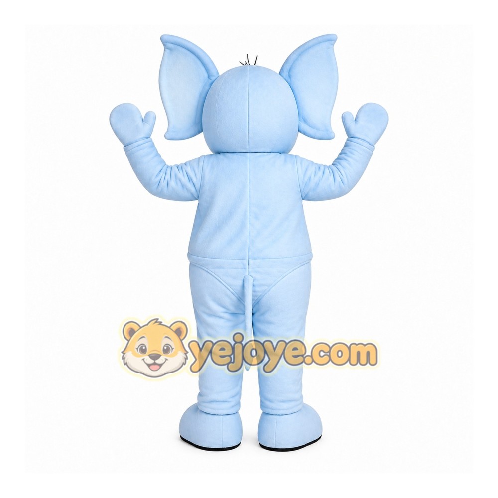 Cute Blue Elephant Mascot Costume