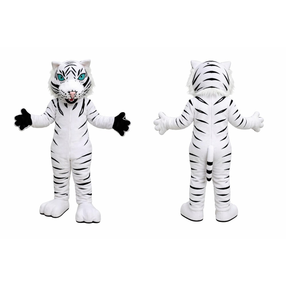 Cute White Tiger Mascot Costume
