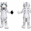Cute White Tiger Mascot Costume
