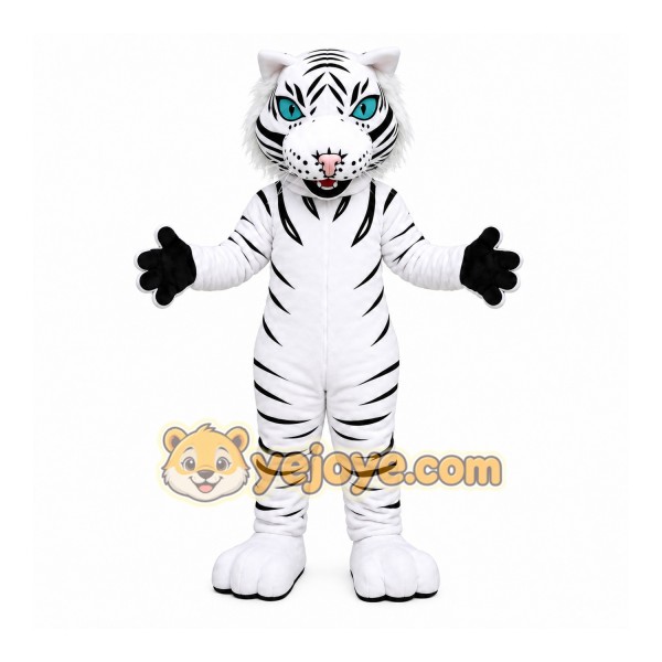Cute White Tiger Mascot Costume
