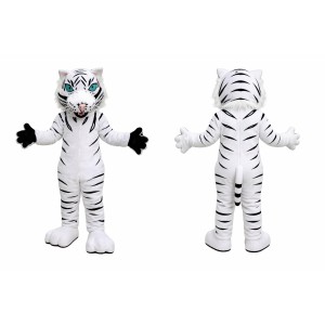 Cute White Tiger Mascot Costume