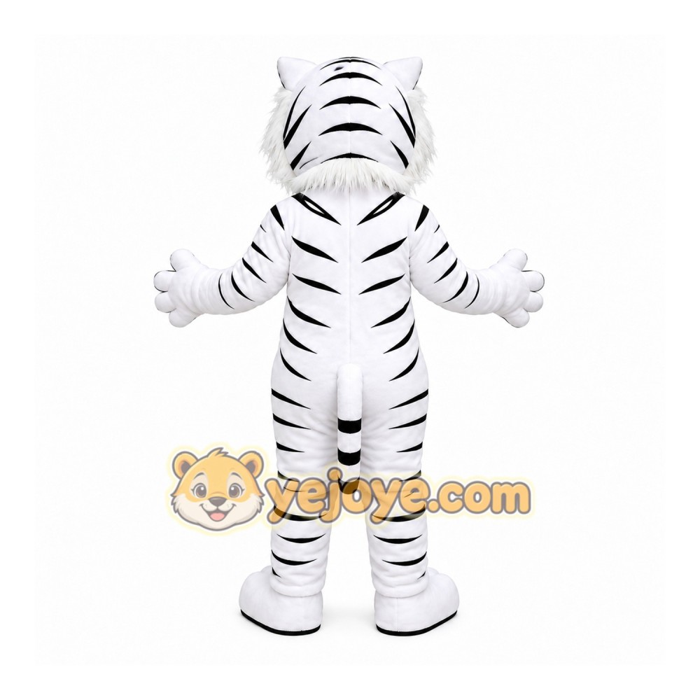 Cute White Tiger Mascot Costume