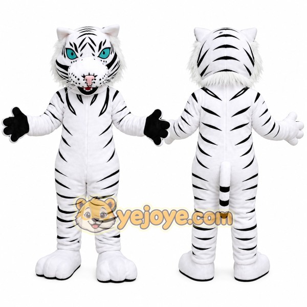 Cute White Tiger Mascot Costume